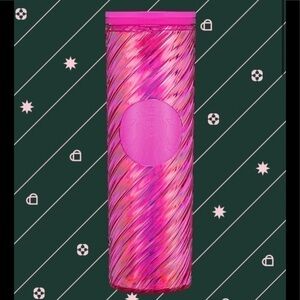 STARBUCKS New Pink Sangria Textured Twist Holiday Tumbler Grande Pink Barbie
